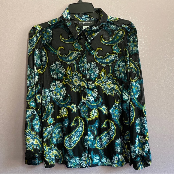 Sag Harbor 70s floral top - Picture 4 of 9